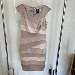 Jax Taupe and Blush Midi Dress